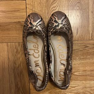 Sam Edelman Felicia Flats Brown Snake Print